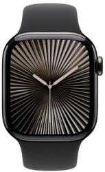 Apple Watch Series 10 GPS + Cellular 42mm Slate Titanium Case with Black Sport Band (MWXH3SA/A)