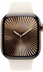 Apple Watch Series 10 GPS + Cellular 42mm Gold Titanium Case with Starlight Sport Band (MX063SA/A)
