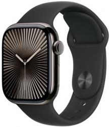 Apple Watch Series 10 GPS + Cellular 42mm Slate Titanium Case with Black Sport Band (MWXH3SA/A)