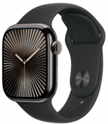 Apple Watch Series 10 GPS + Cellular 42mm Slate Titanium Case with Black Sport Band (MWXG3SA/A)