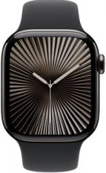 Apple Watch Series 10 GPS + Cellular 42mm Slate Titanium Case with Black Sport Band (MWXG3SA/A)