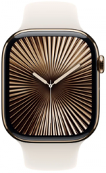 Apple Watch Series 10 GPS + Cellular 46mm Gold Titanium Case with Starlight Sport Band (MWYX3SA/A)